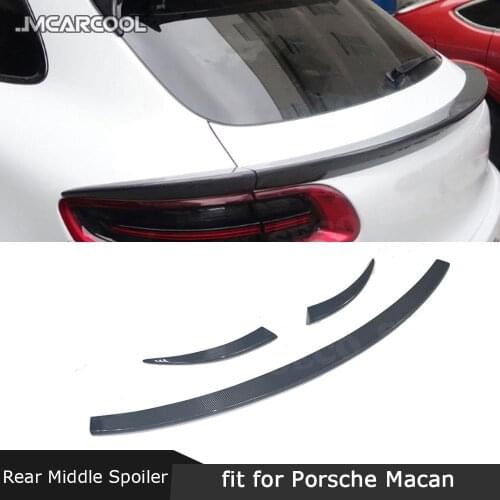 Carbon Fiber Rear Roof Spoiler Boot Middle Wings for Porsche Macan Spoiler 2014 - 2018 Trunk Trim Sticker Car Styling