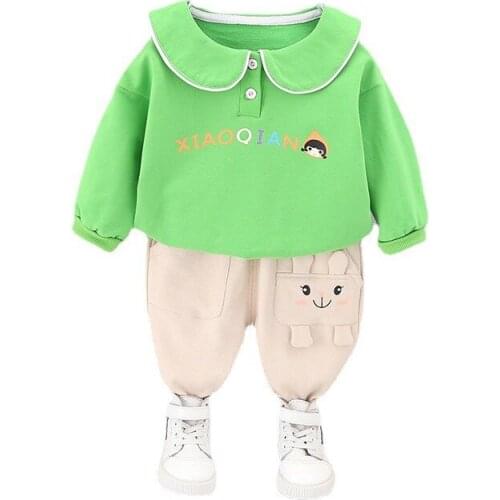 Spring Autumn Children Cartoon Costume Kids Casual T Shirt Pants 2 Pcs/sets Boys Baby Girls Sportswear Toddler Fashion Clothes