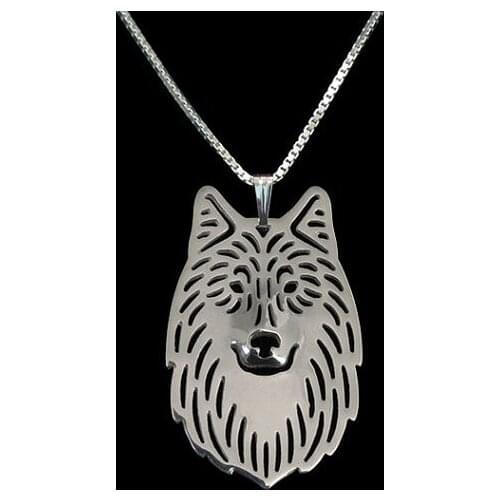Wolf jewelry - Gold and silver pendant and necklace jewelry Simple abstract animal