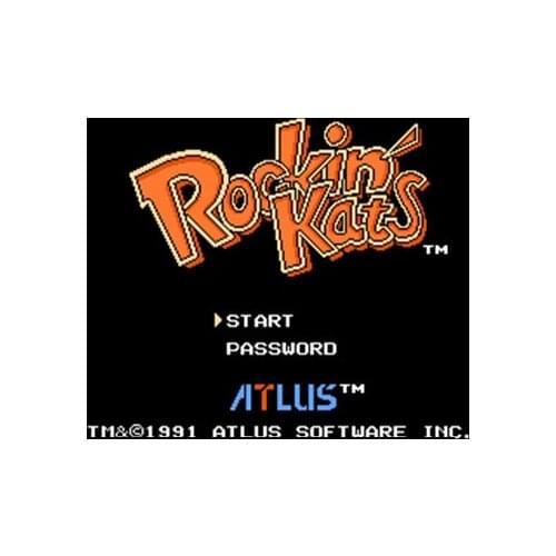 Rockin Kats Region Free 8 Bit Game Card For 72 Pin Video Game Player
