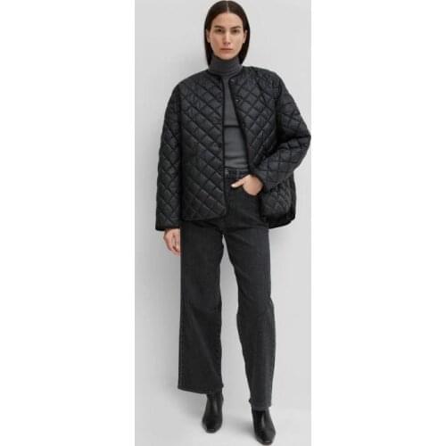 Totem* polyester coat X-long Cardigan Dublin Turn down collar argyle women coat