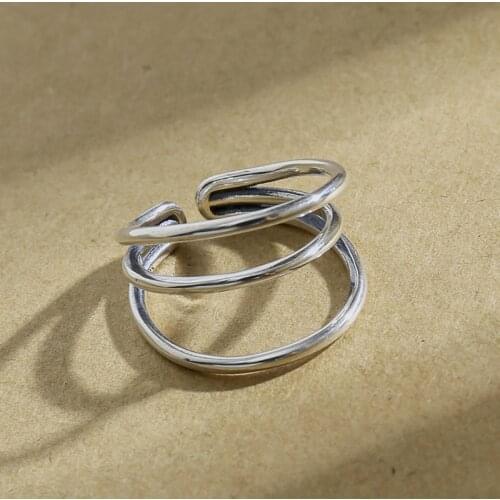 Kinel Fashion Natural Style Heavy Metal Rings For Women S925 Silver Water Chestnut Punk Rock Womens Ring Boho Jewelry Gift