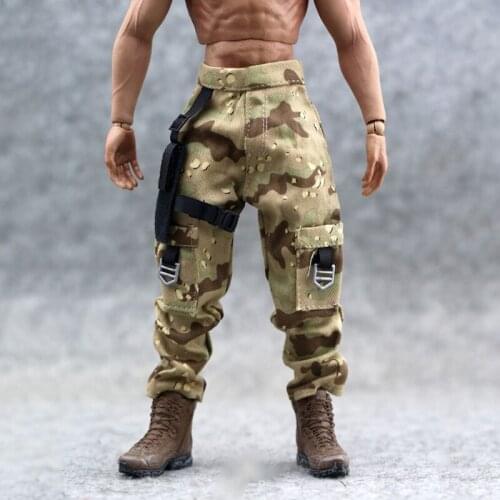 1/6 Scale US Army Desert Combat Pants Men Clothes Male Camouflage Uniform Clothing Set for 12" Action Figure Body Doll Toy