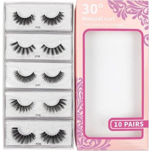 Maquillaje False Eyelashes 3D Imitation Mink 10 Pairs Boxed Thick Curling Full Strip Extension Tool Easy To Wear Reusable Eyesh