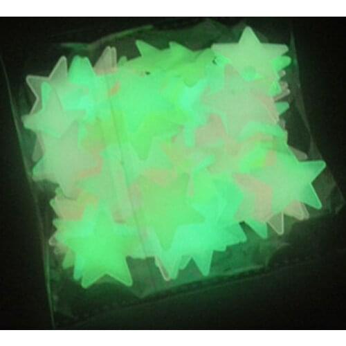 10pcs 3D Stars Glow In Dark Luminous Fluorescent Plastic Wall Sticker Home Decor Decal Wallpaper Decorative Special Festivel