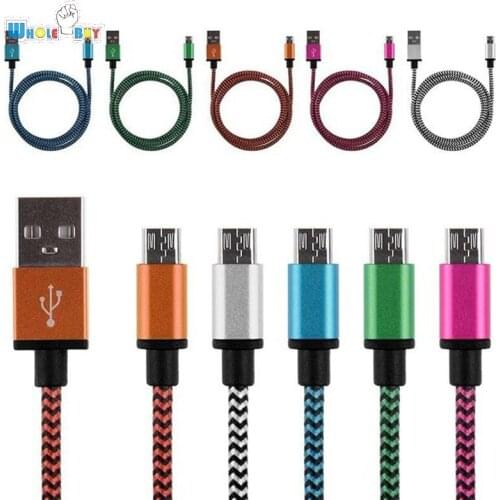 100pcs/lot 1M 3FT 2M 3M Aluminium Fabric micro 5pin 8pin usb c typeC type-C cable Date Sync Charger Cable for Sumsung Iphone 8 7