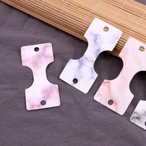 100PCS Multicolor Paper Necklace Packaging Card Custom logo Folding 4x8.8cm Cartones Marbling Accessories Hair Ring Card Tags