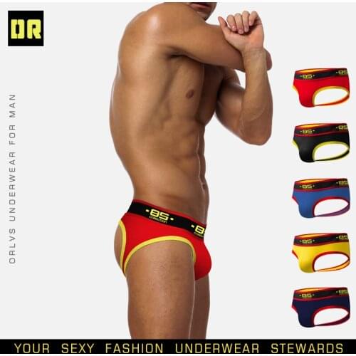 85bs factory supply mens underwear cotton low waist sexy thong breathable double thong mens bs177 beach shortsT