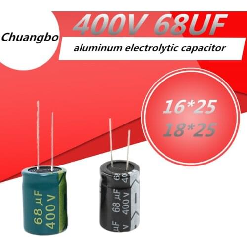 5PCS Higt quality 400V68UF 16*25mm 68UF 400V 16*25 18*25 aluminum electrolytic capacitor