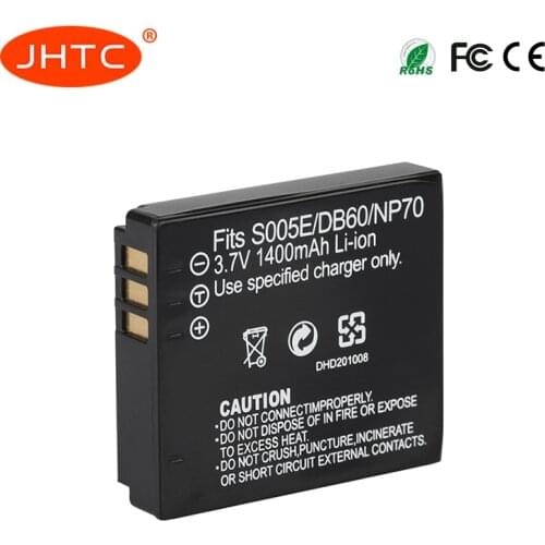 CGA-S005E Battery Camera DB60/NP70 For Panasonic Lumix DMC-FX180,LX1,LX2,Batterie S005E/ NP70 / DB60 Baterai 1400mAh