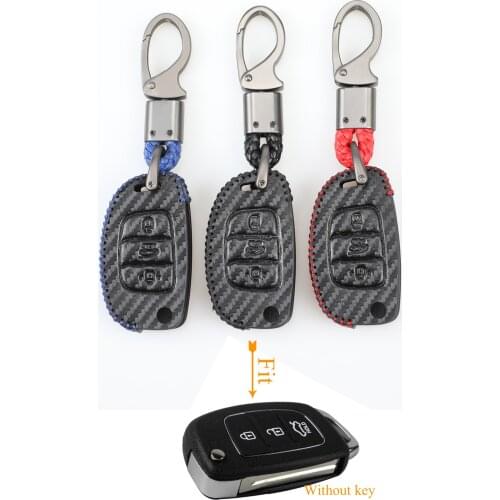 Kutery 3 Butttons Leather Car Remote Key Case For Hyundai Creta I10 I20 Tucson Elantra Santa Fe 2016 2017 2018