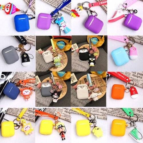 BOORUI cute wireless headphones case for airpods case silicone animal earphones keychain hook for airpods 1 2