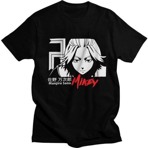 Tokyo Revengers Tshirts for Men Short Sleeve Leisure T Shirt Unique Anime Manga Manjiro Sano Mikey T-shirts Pure Tee Tops