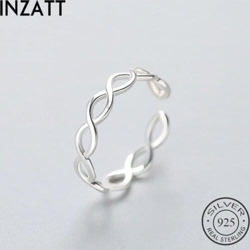 INZATT Geometric Two Line Minimalist Ring 925 Sterling Silver For Women Birthday Party Fashion jewelry New 2018 Gift