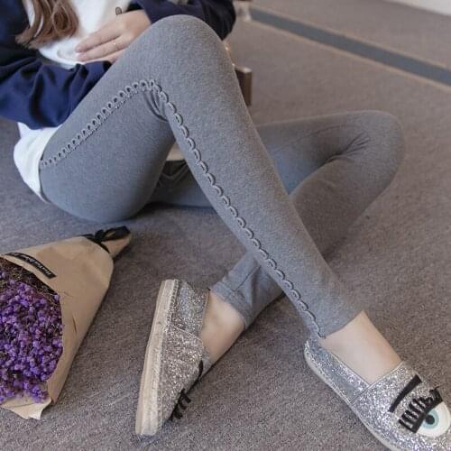 2019 Spring Thin Maternity Pants of Sidepiece lace Maternity Legging Skinny Pants Belly Trousers Spring Maternity Clothes Pant
