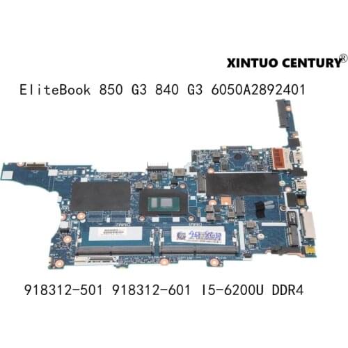 918312-501 918312-601 For HP EliteBook 850 G3 840 G3 Laptop Motherboard 6050A2892401 With i5-6200U DDR4 100% tested working