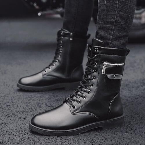 2019 New Spring and Autumn Boots Mens Boots Fashion English Boots Mens Round Shoes Mens Shoes