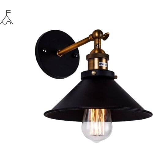 Wall Lamp American Iron Cover E27 Lamp Holder 110-240V Coffee House/Dining Hall/Foyer/Shop Vintage Indoor Lighting BW62