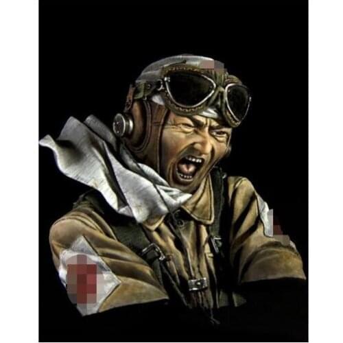 New Unassembled 1/10 ancient Pilot with Hat BUST Resin Kit DIY Toys Unpainted resin model