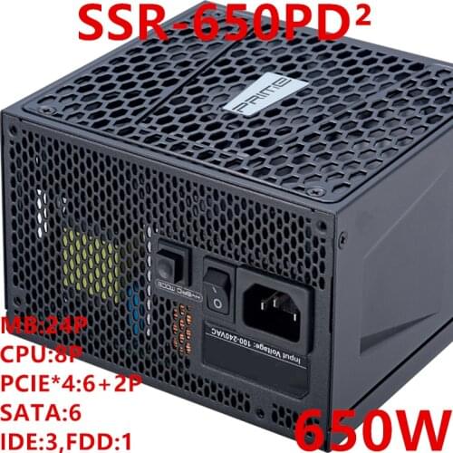 New PSU For SeaSonic ATX Fully Modular 80plus Platinum Silent Fan Power Supply Rated 650W Power Supply SSR-650PD²