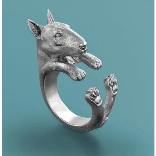 Drop shipping-3D Retro Bull Terrier Ring