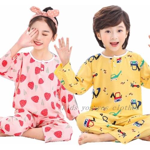 Girls Pajamas Set Summer Homewear Teenage Sleepwear Soft Cute Pijamas Boys Pyjamas For Kids Childrens Day Gift Baby Night Suits