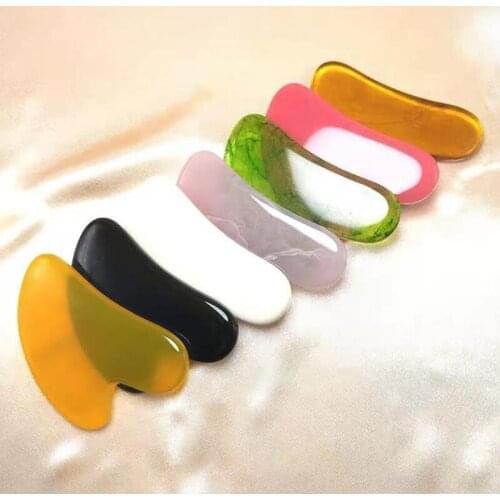 Resin Heart-shaped Massage Scraping Board Artificial Rose Gua Sha Board Face Neck Body Massager Guasha Plate