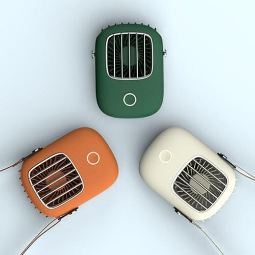 USB mini handheld cooling hanging neck small fan 1800mah battery 2-6 hours life lazy sports portable fan