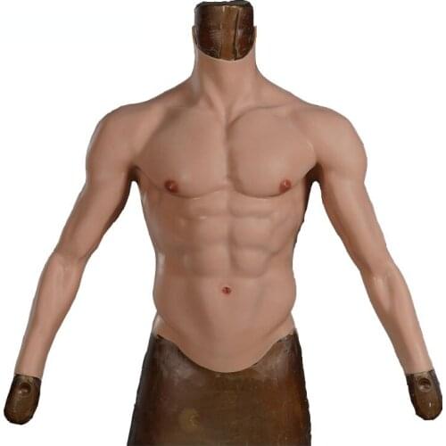 Realistic Silicone Fake Muscle Suit with Arm Mens Role Playing Belly Man Artificial Fake Pectoral Upper Pectoral Muscle