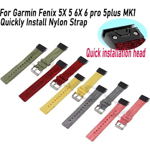 Nylon Strap Watchband For Garmin Fenix 6 6X 5 5X Plus 3 HR Forerunner 935 945 S60 Bracelet Quick Release Replacement Wristband