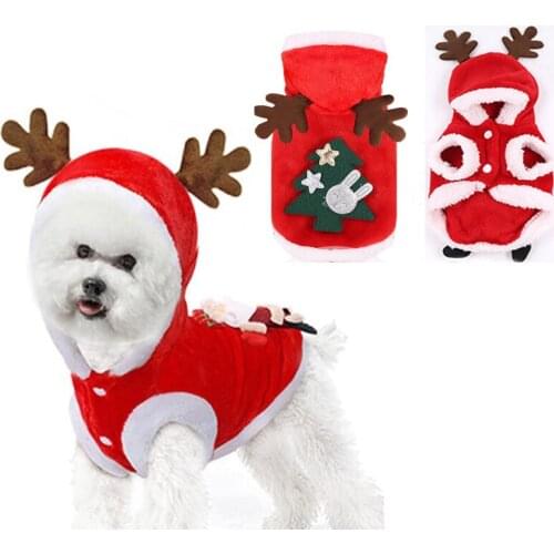 Christmas Party Jacket Coats Dog Clothes Santa Costume Pets Costume Small Dogs Cat Clothing Winter XS-XL
