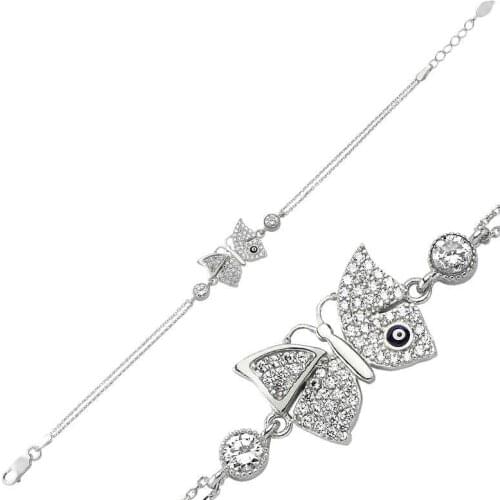 Silverlina Silver Butterfly Womens Bracelet