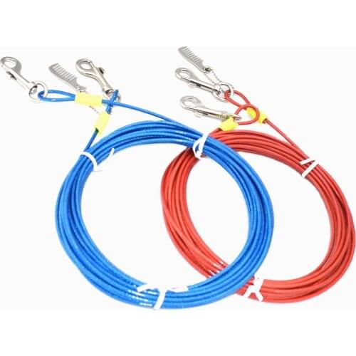 Strong Dog Leash lead Pet Tie Out Cable for Dogs 30 Feet pet Drag leash rope Outdoor Camping dog collar hardware supply