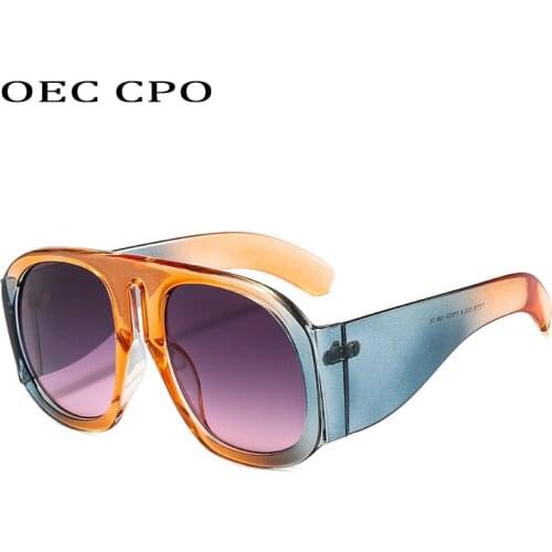 OEC CPO Fashion Square Sunglasses Women New Vintage Colorful Steampunk Goggle Sunglasses Men Retro Punk Glasses UV400 Shades