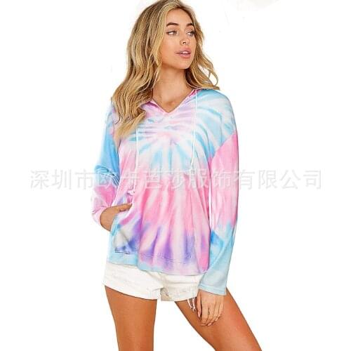 Oversized Crewneck Sweatshirt Hoodies Women Winter Tops Women 2021 Fall Harajuku Hoodie Casual Vintage Tie-dye Ladies Hoodies