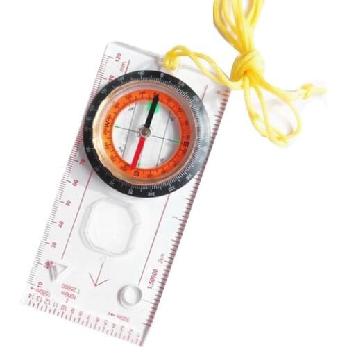 Outdoor Camping Compass Map Scale Pointing Guide Race Special Compass Hiking Scale Ruler Compass Map E0S8