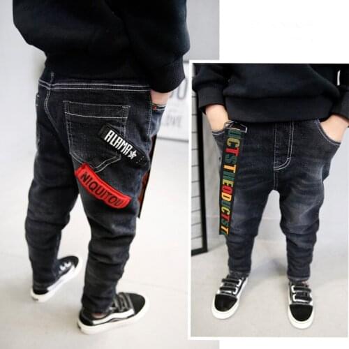 2018 Spring Kids Pants Girls Baby Boys Jeans Thick Children Jeans for Boys Kids Casual Denim Pants Toddler Kids Clothing 5-12Y