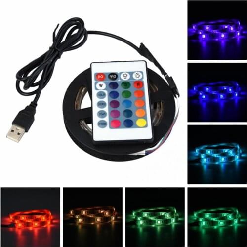 DC 5V 5050 RGB LED Strip Light USB Waterproof Flexible LED Light Lamp Strip Tape Lamp for TV Backgrounds Light