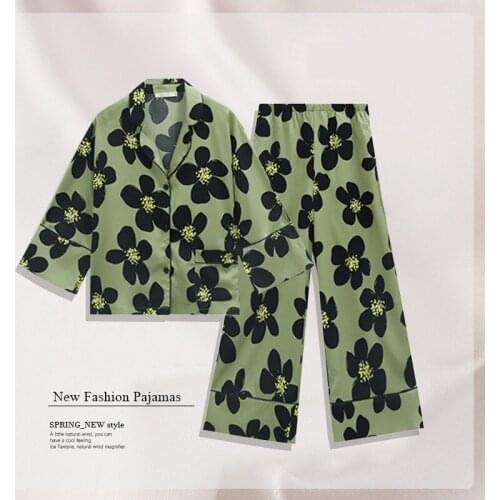 Womens Silky Satin Pajamas Pyjamas Set Sleepwear Pijama 2pcs Pajamas Suit Female Sleep Two Piece Set Ladies Loungewear Plus Size