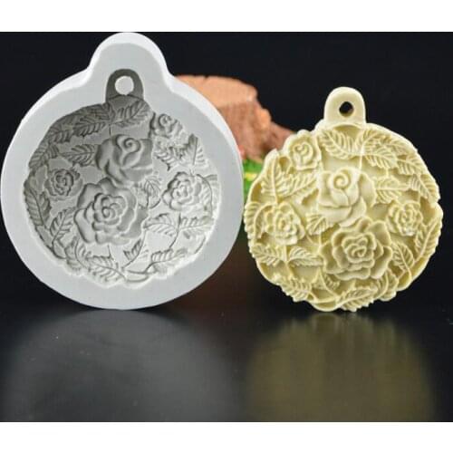 1PCS Rose Flower Pattern Silicone Cake Mold Chocolate Candy Handmade Soap DIY Emboss Aromatherapy Silicone Mold