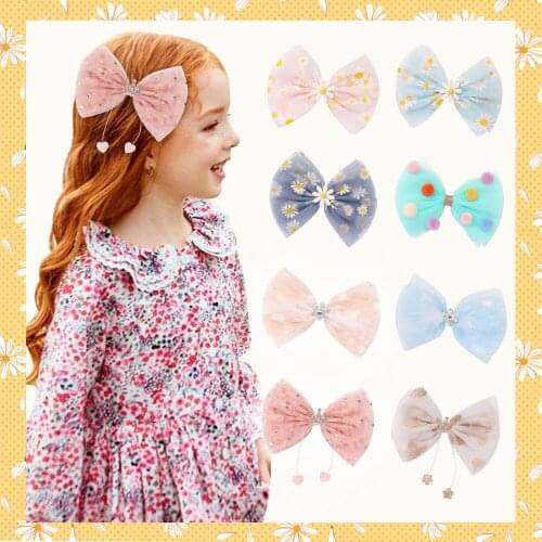 1 PCS Baby Girl Barrettes Infant Hair Accessories Clothes Bows Flower Daisy Newborn Headwear Tiara Children Toddlers Headwrap