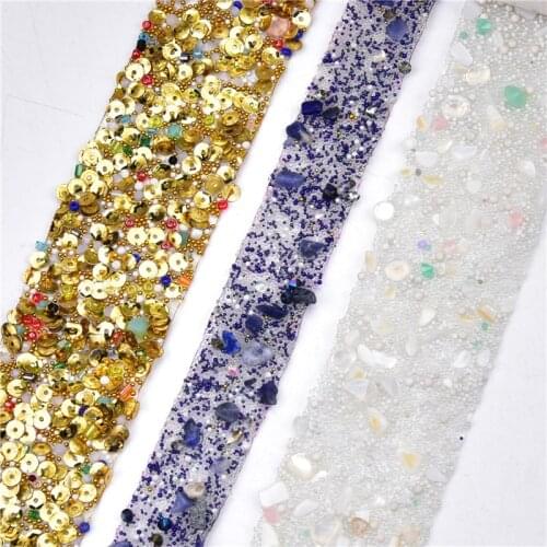1yards/lot 2cm 3.5cm width gold hotfix rhinestone trim banding strass crystal chain stone bridal beaded applique for Headband