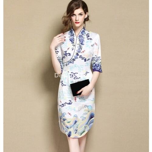 2021 vintage chinese traditional dress women chiffon long cheongsam qipao bride party hanfu style dress formal qipao dress