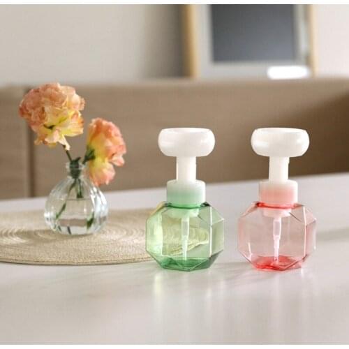 300ml Liquid Soap Dispenser Flower Shape Foam Foaming Pump Empty Bottle Plastic Clear Bottle Shower Gel Foam Pump Bottle