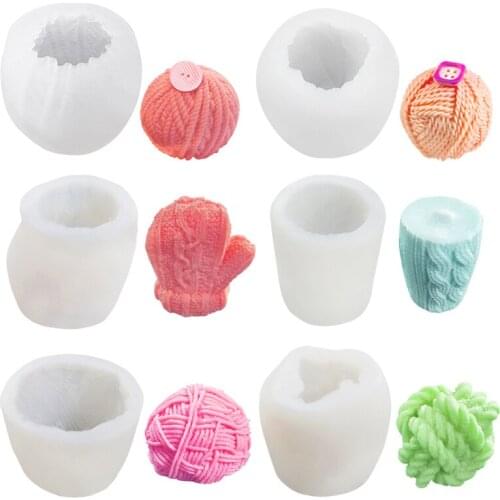 3D Yarn Ball Candle Silicone Mold Cotton Ball Design Knotted Ball Shape Decorative Handmade Candle Chocolate Making Tools