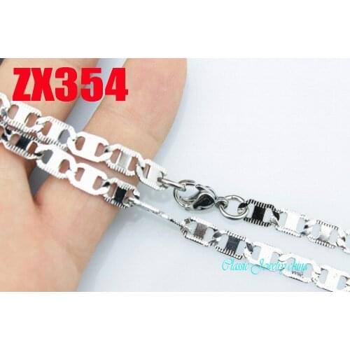 5.5mm Horizontal stripes lamellar chain stainless steel necklace fashion women man chains 20pcs ZX354