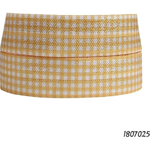 50 yards/lot) Free shipping checked printed 5/8" foe fold over elastic ribbon for hair ties