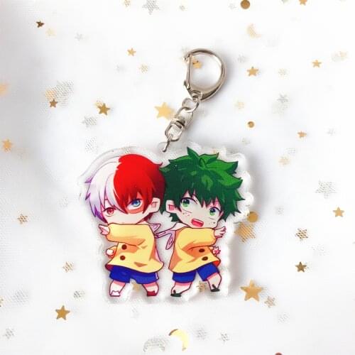 Anime Collection My Hero Acade Keychain Cool Green Valley Blowing Frozen Cartoon Figures Key Ring Double Sided Acrylic Key Chain