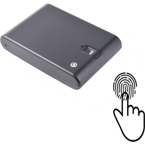 Car Security Box Protable Pistol Safe Steel Safe Deposit Box Gun Fingerprint Safe Valuables Cash Jewelry Storage Box Key Safe