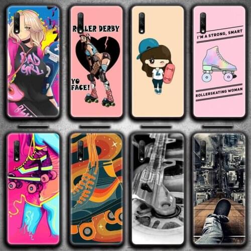 Roller skates skating girl Phone Case For Huawei Nova 6se 7 7pro 7se honor 7A 8A 7C 9C Play